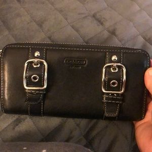 Coach black leather wallet